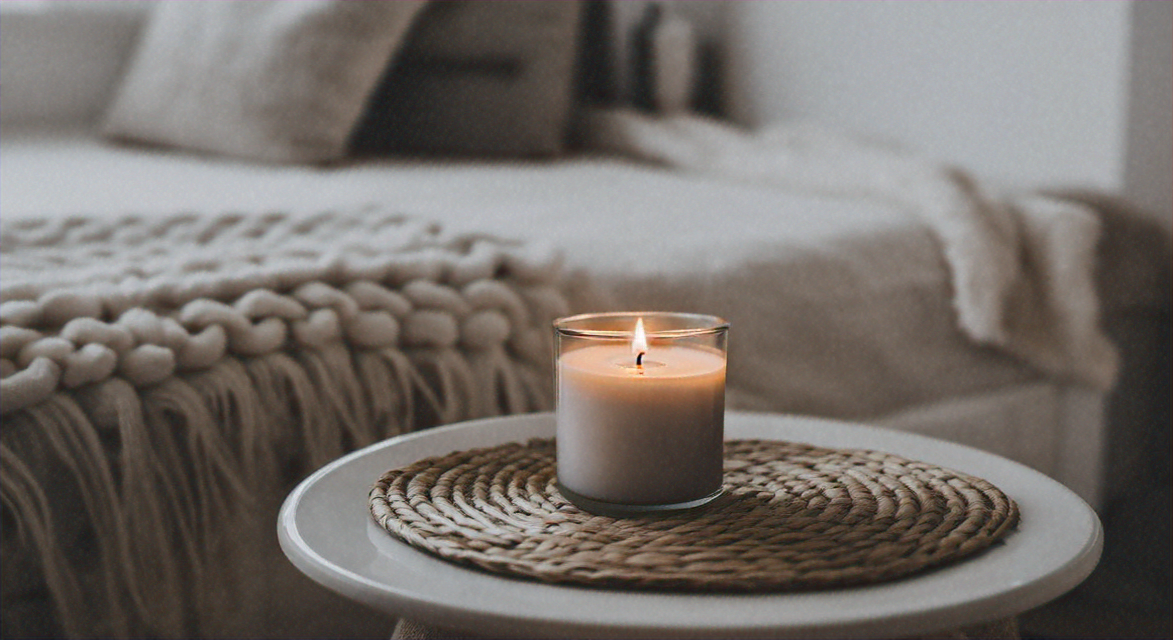 candle next to bed