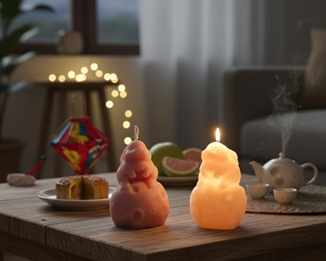 Moon rabbit candle