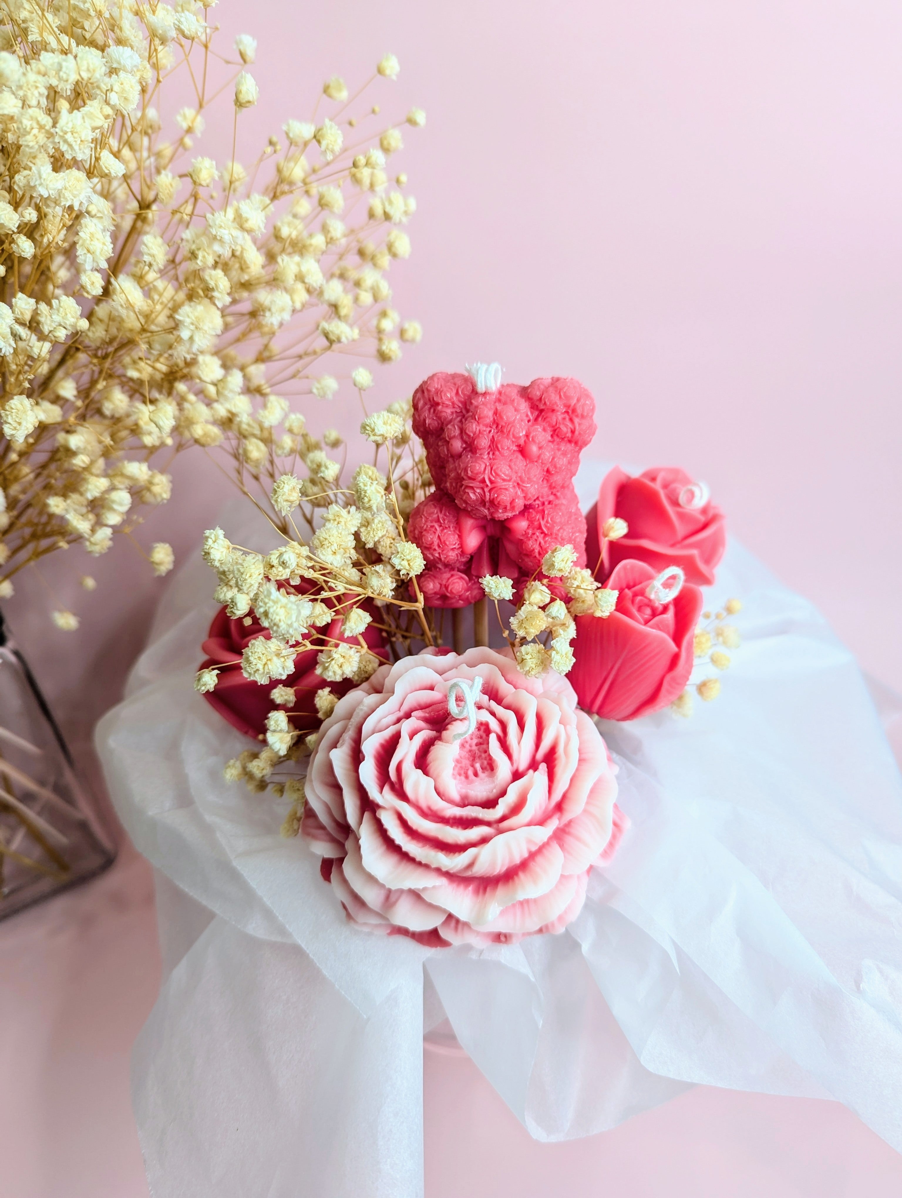 handmade soy candle bouquet