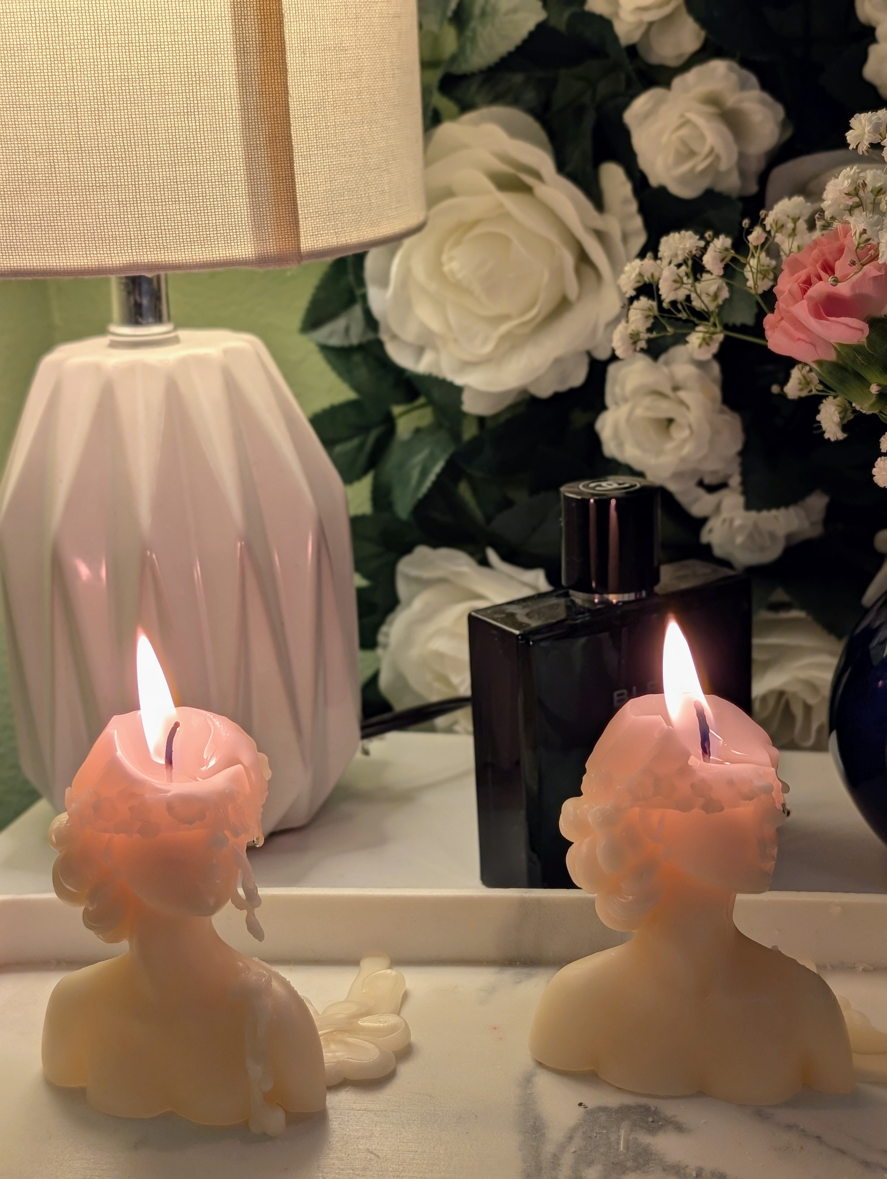 handmade soy Lady Blindfold candles