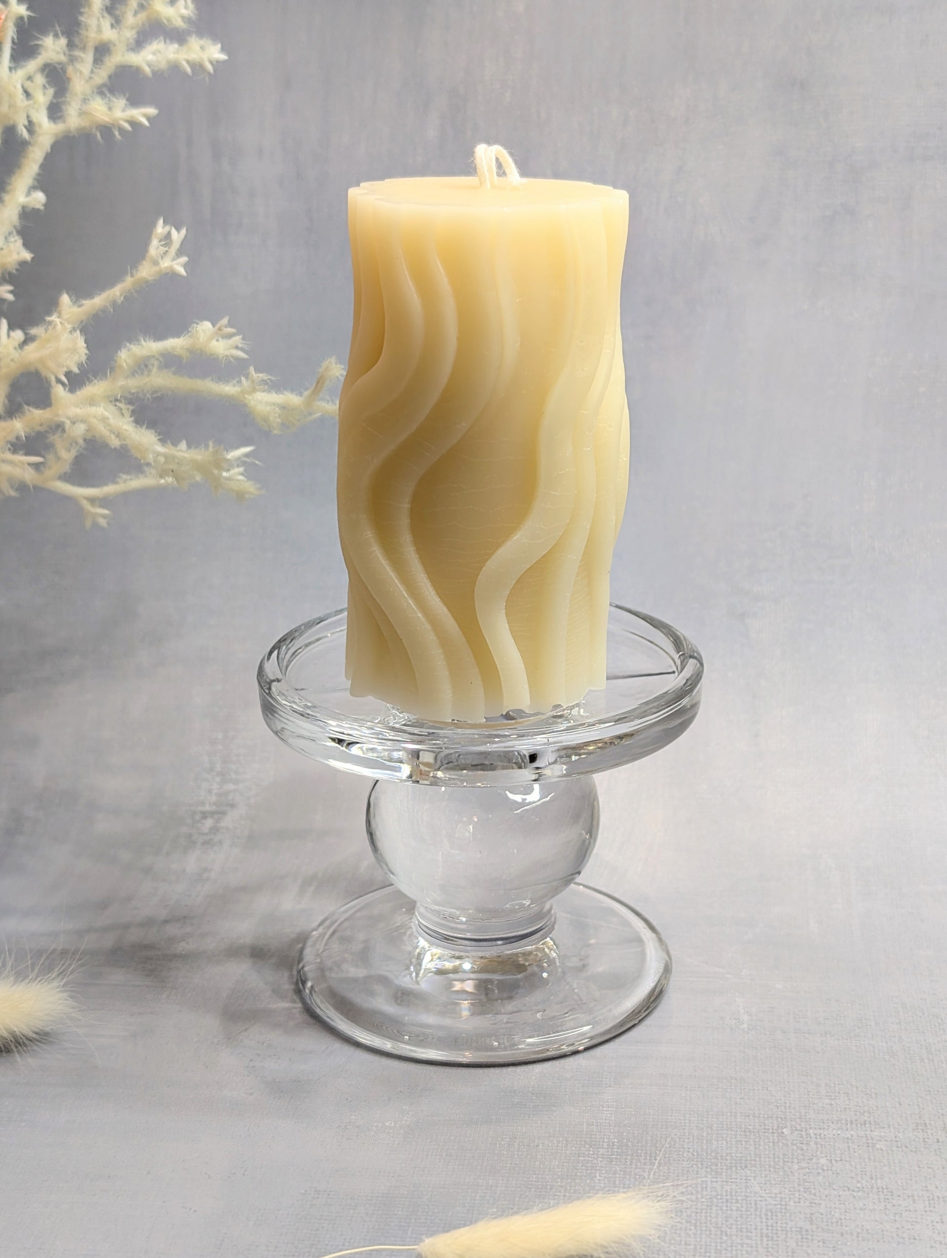 wavy candle in natural