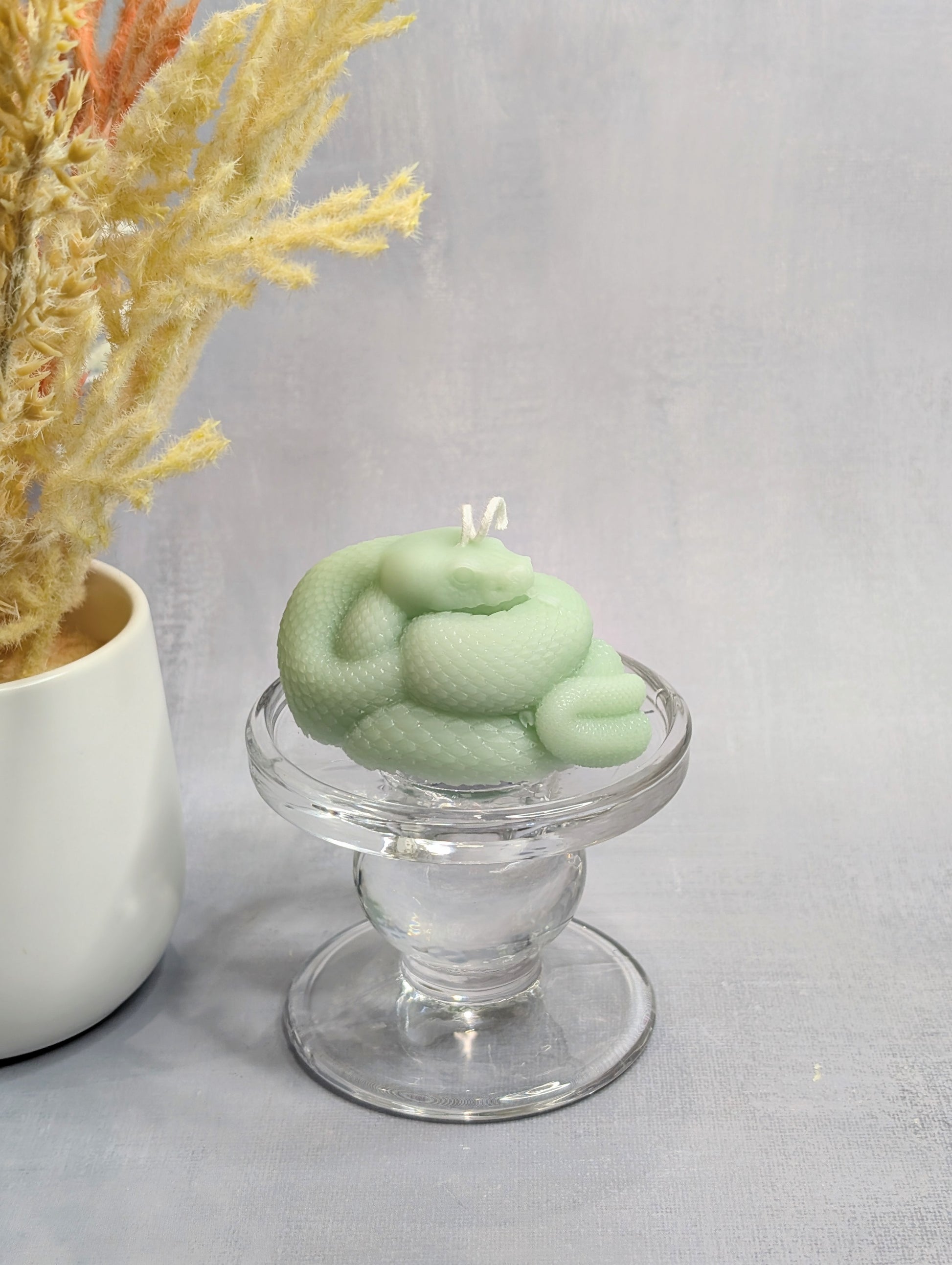 jade serpent candle, side