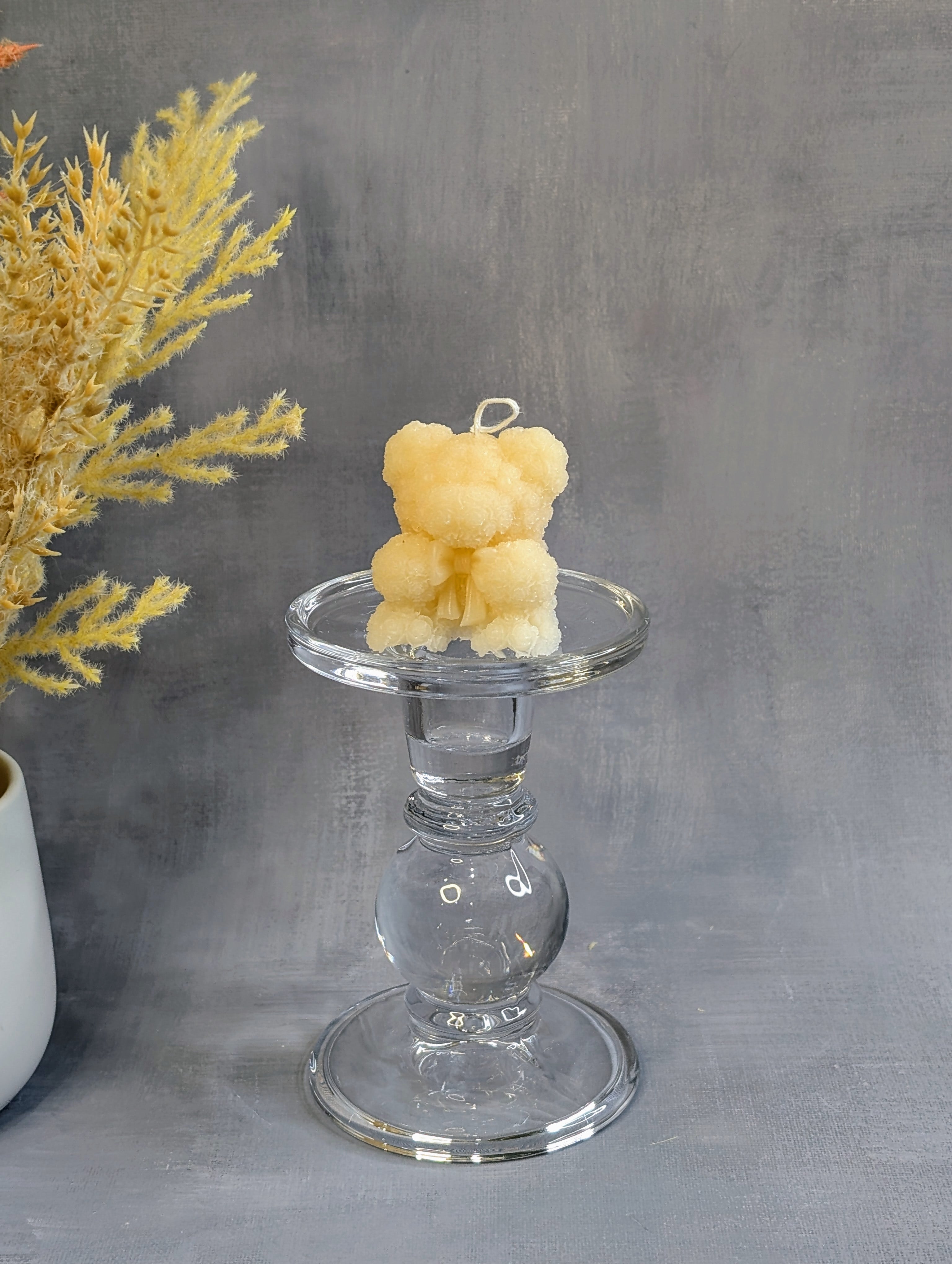 handmade soy rose bear candles