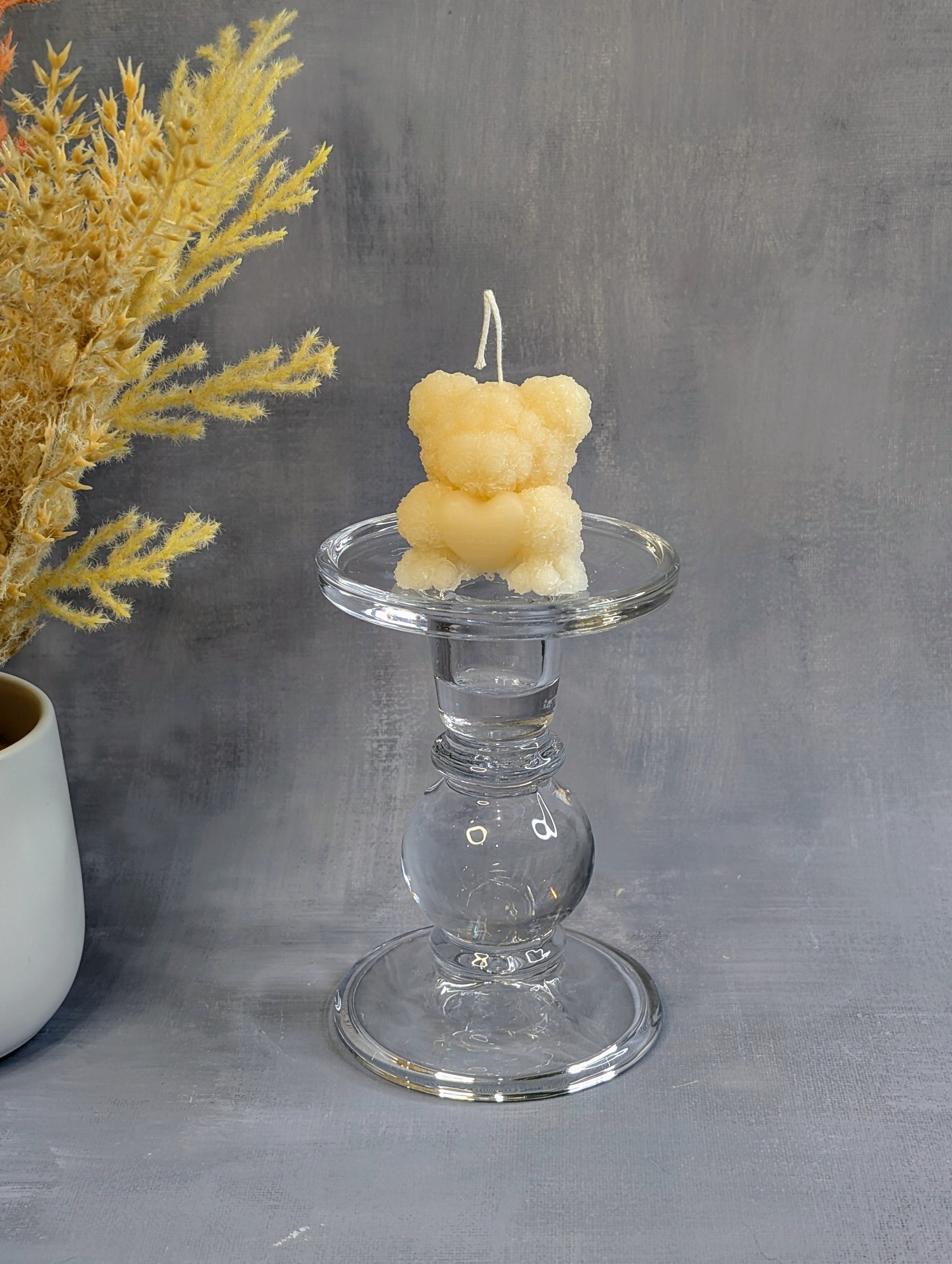 handmade soy rose bear candles