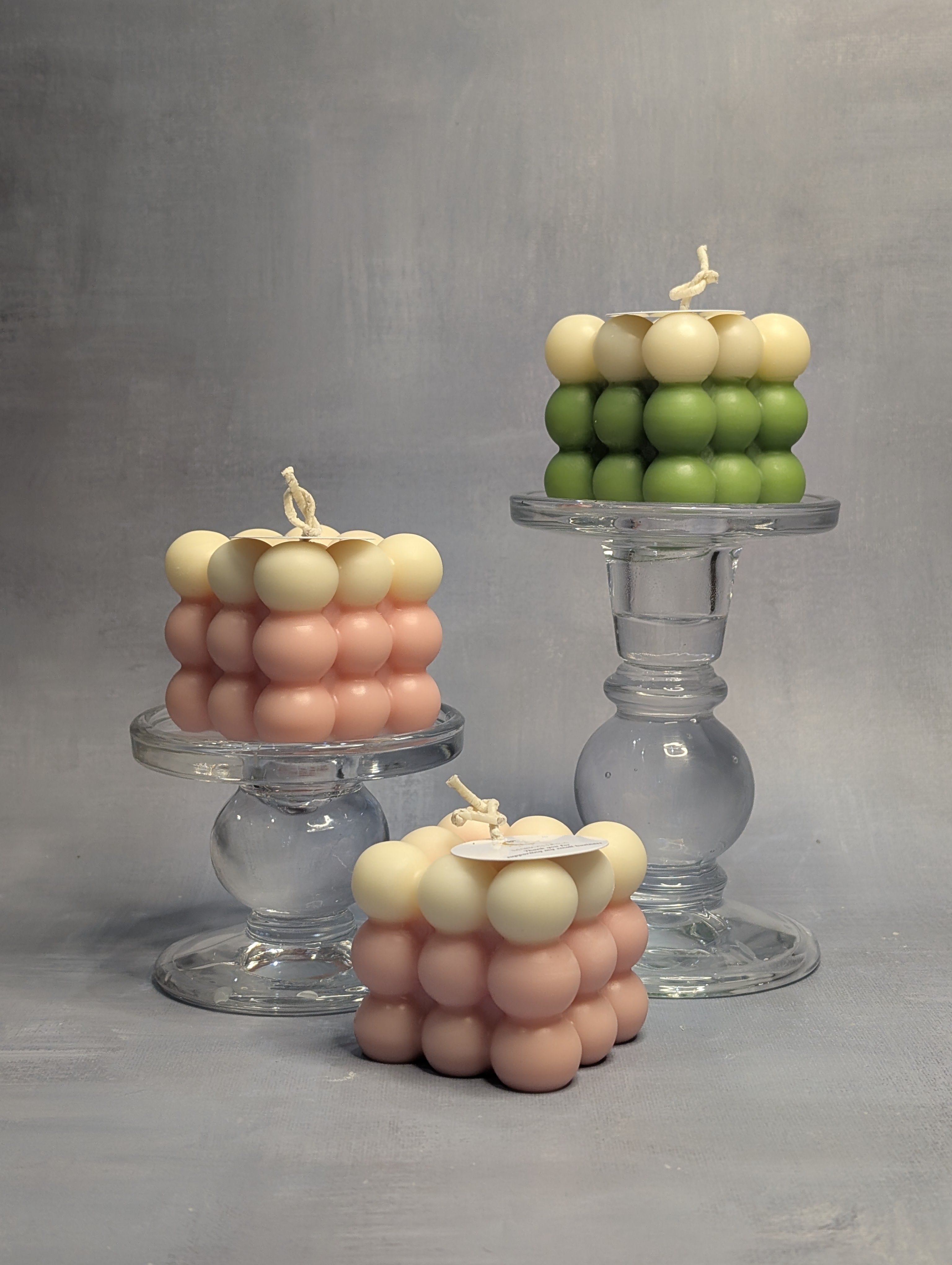 handmade soy bubble cube candles