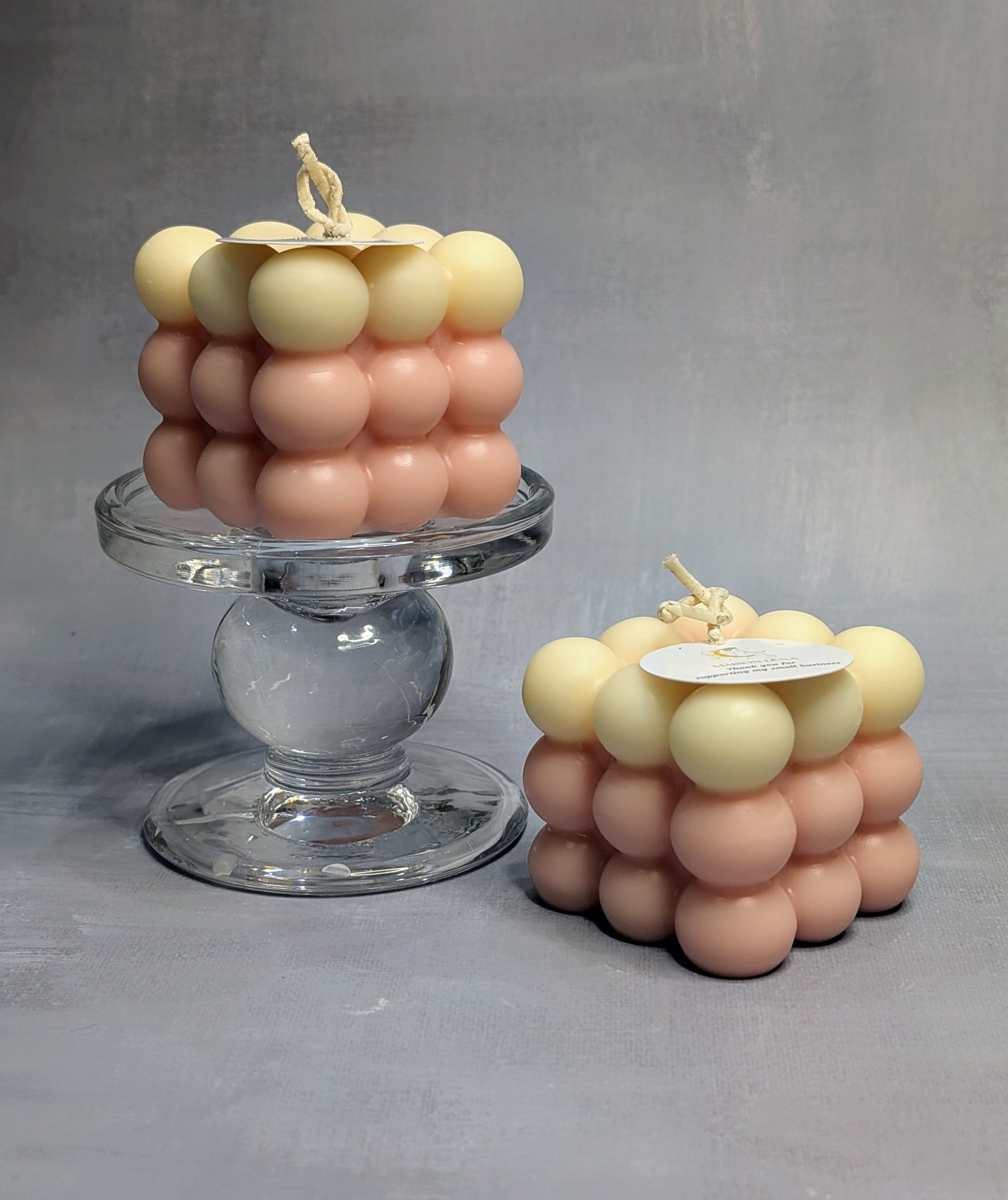 handmade soy bubble cube candles
