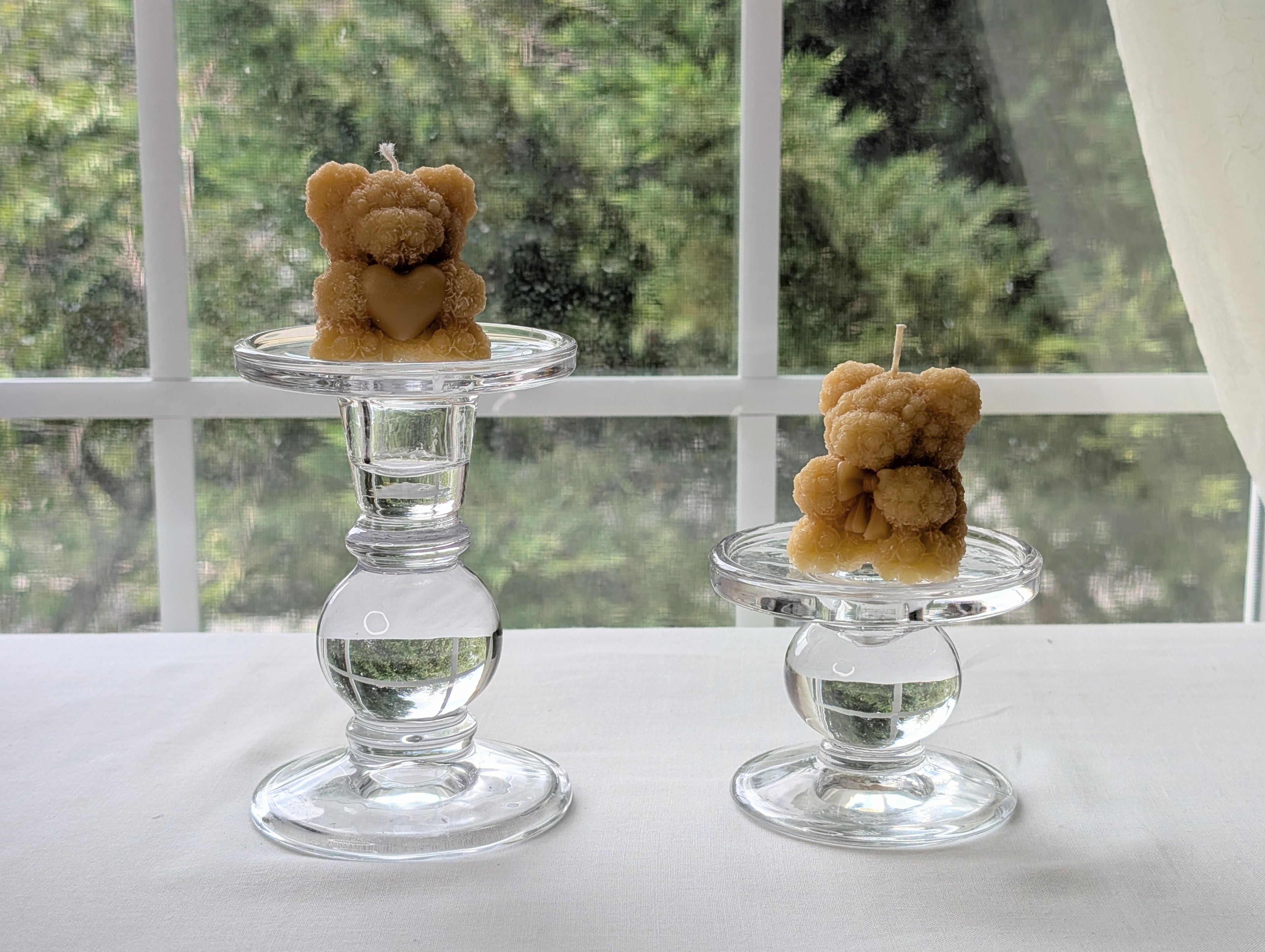 Small Rose Bear Candle