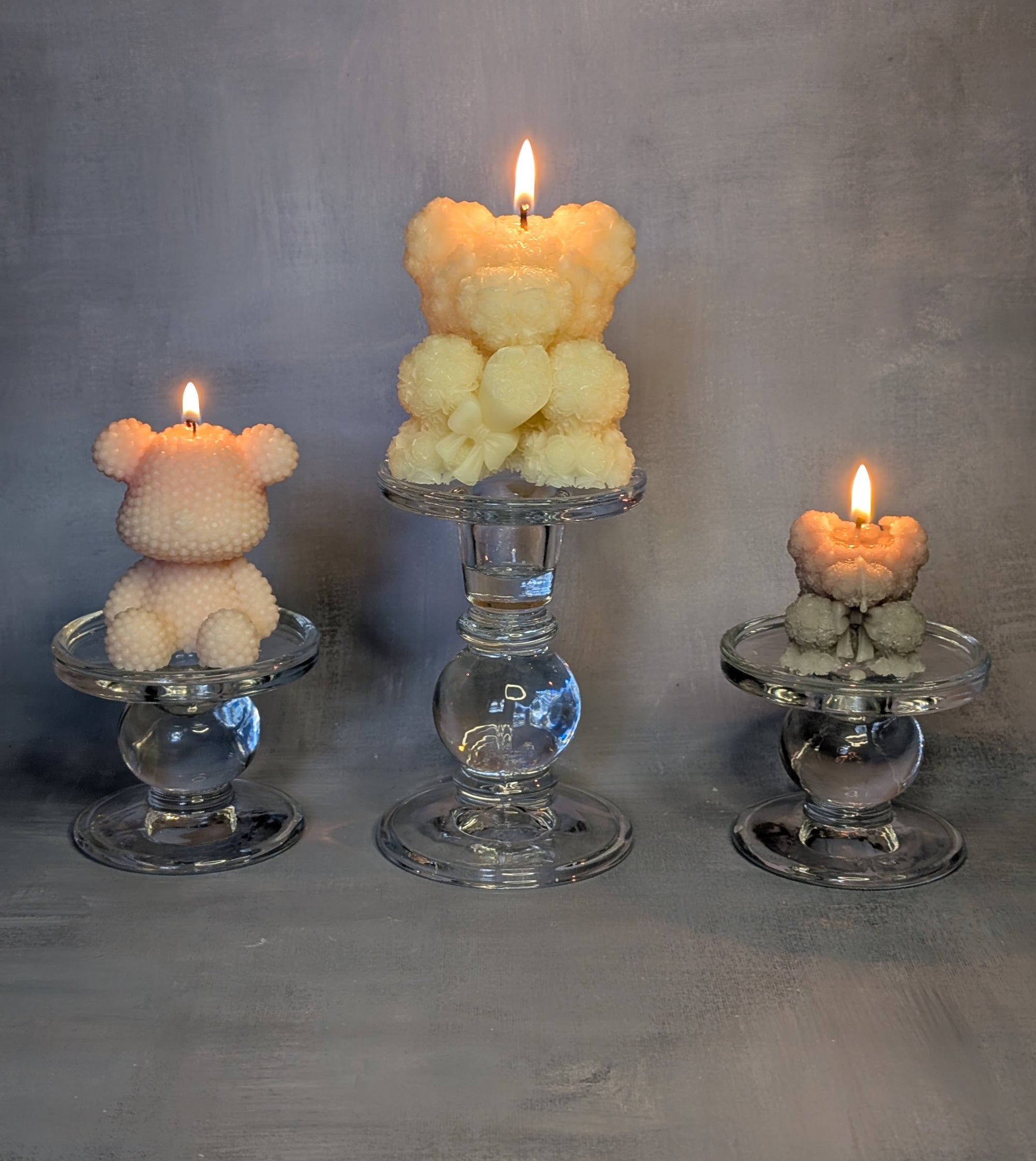 handmade soy bear candles